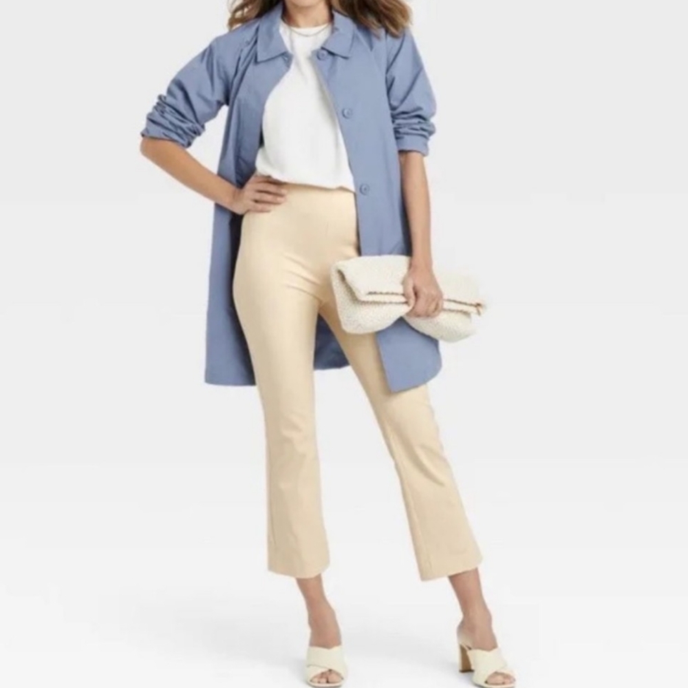 a new day Tan Cropped Highest Rise Fitted Kick Flare Pants Size 12